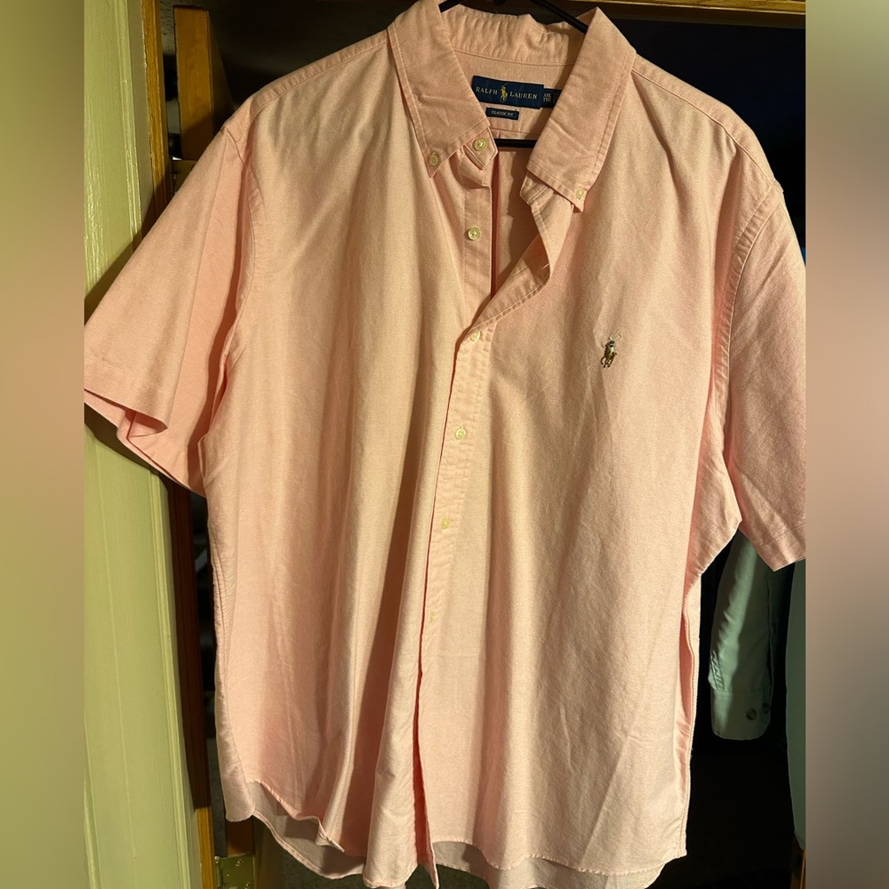 Pink Ralph Lauren Shortsleeve Button Up